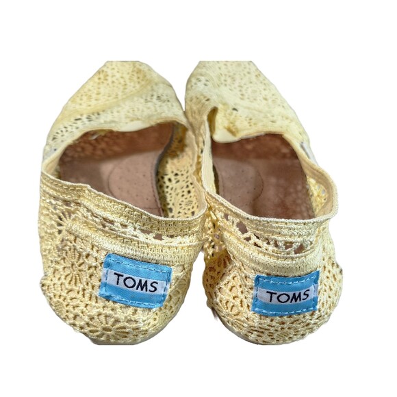 Toms Women's Yellow Natural Moroccan Slip on Crochet Alpargata Flat Size 6 - Picture 4 of 4